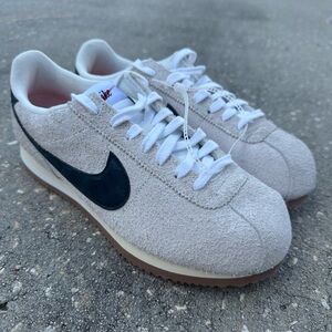 Nike Cortez Vintage Suede White Black Sneakers FJ2530-102 Womens Size 10